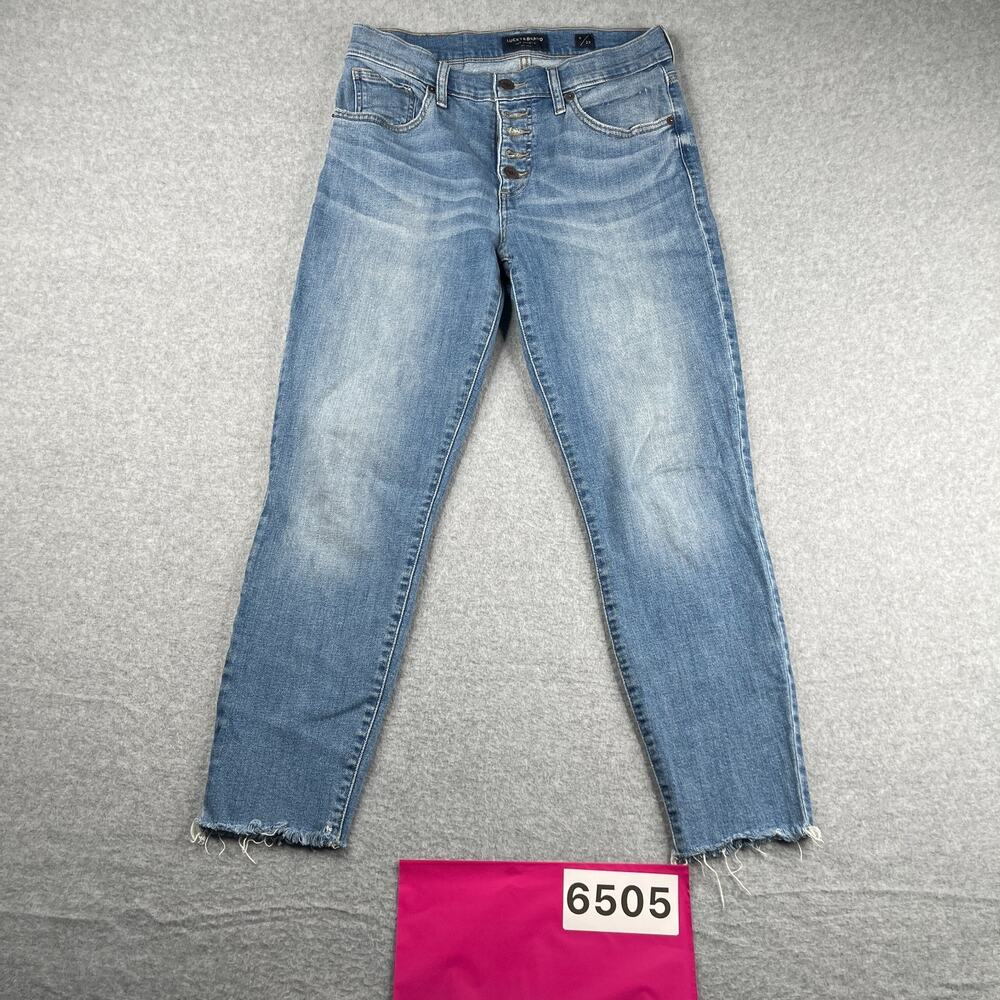 Lucky Brand Button Fly Denim Jeans Womens Mid Rise Crop AVA Size 8 US 29